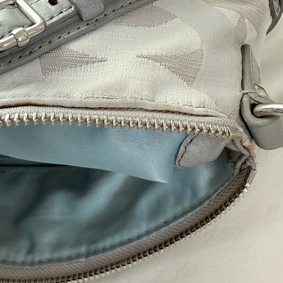 Coach Signature Gray Jacquard Satchel Bag with Leather Trim & Top Zip - Picture 16 of 16